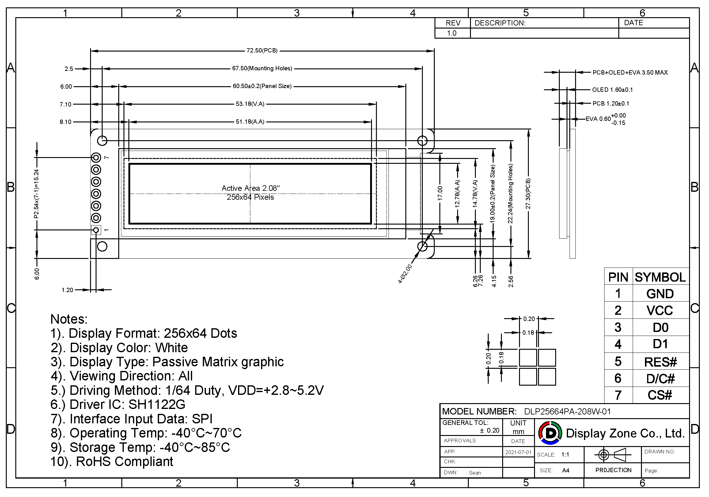 DLP25664PA-208W-01 drawing