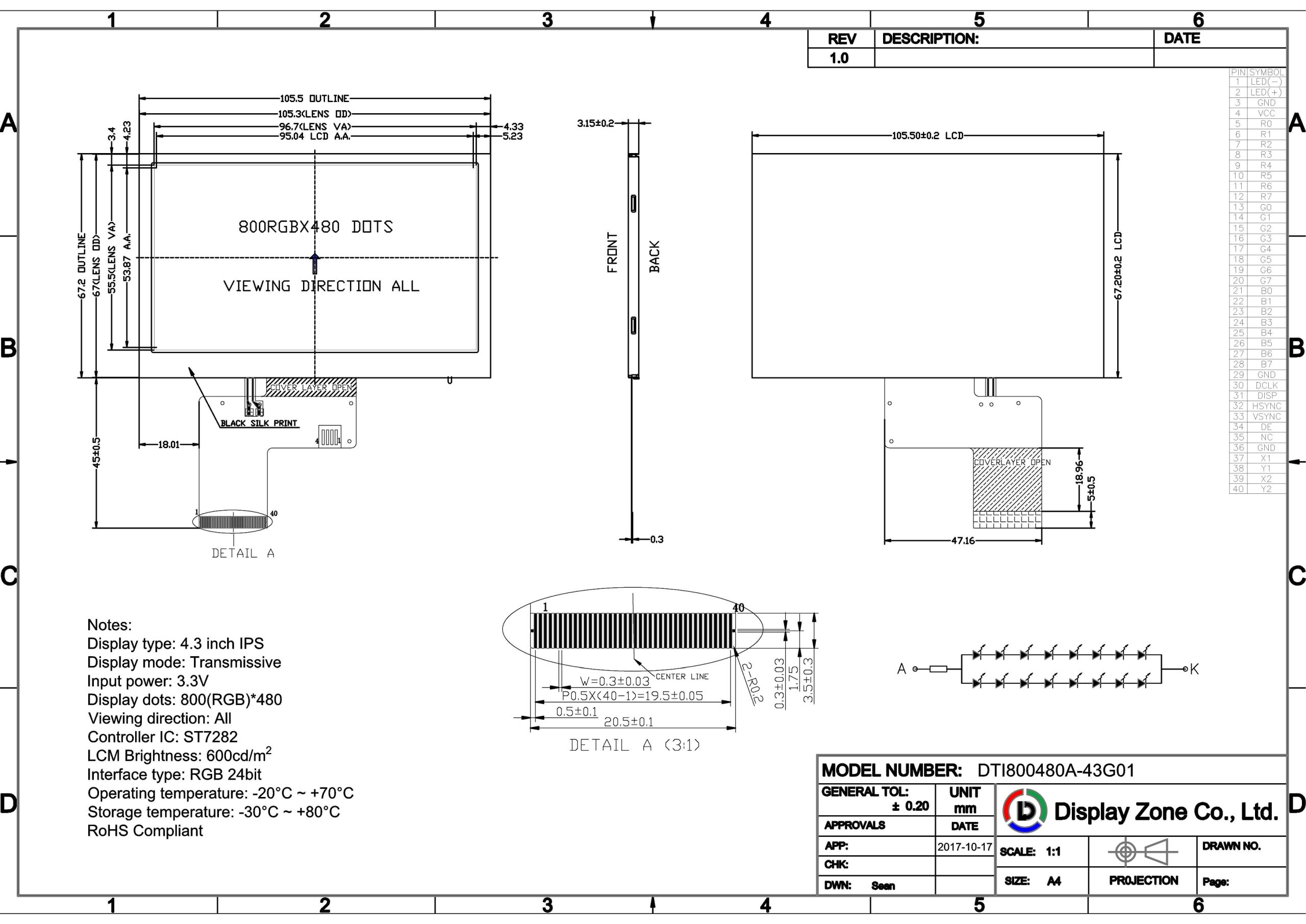 DTI800480A-43G01 drawing HL